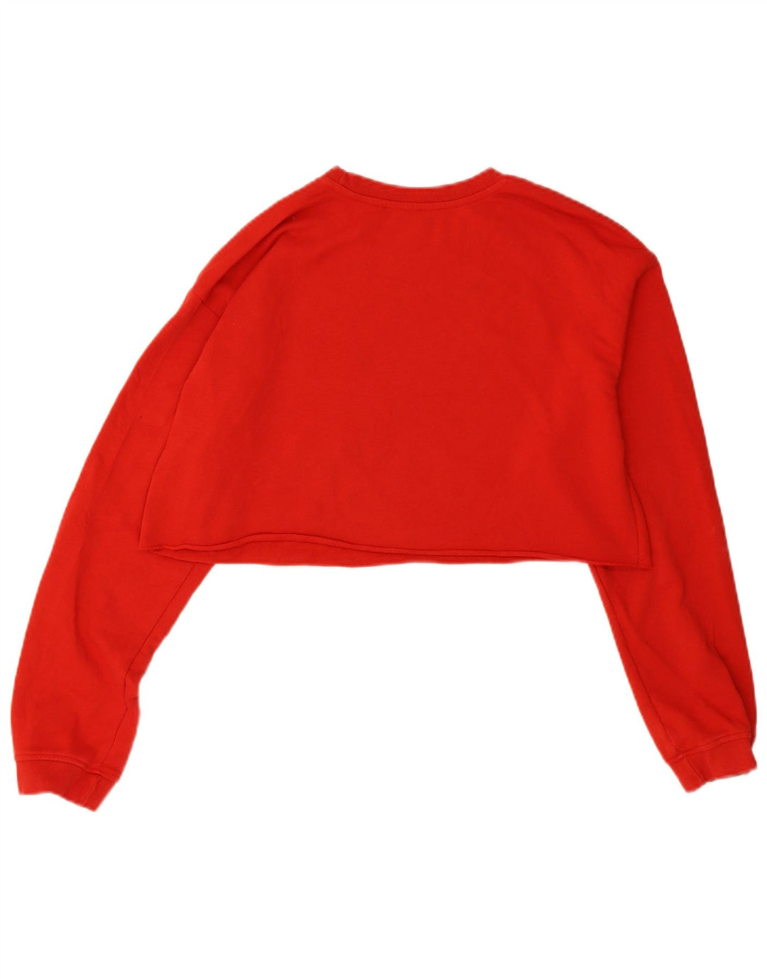 Zara Damen Graphic Crop Sweatshirt Pullover UK 14 Mittelrote Baumwolle