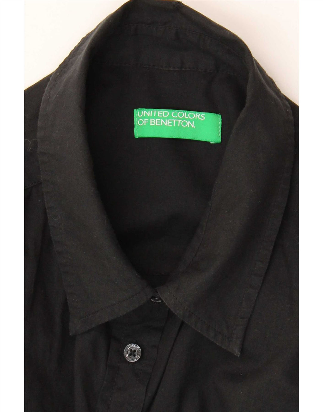 Benetton Damen-Hemd UK 14 Medium Schwarz