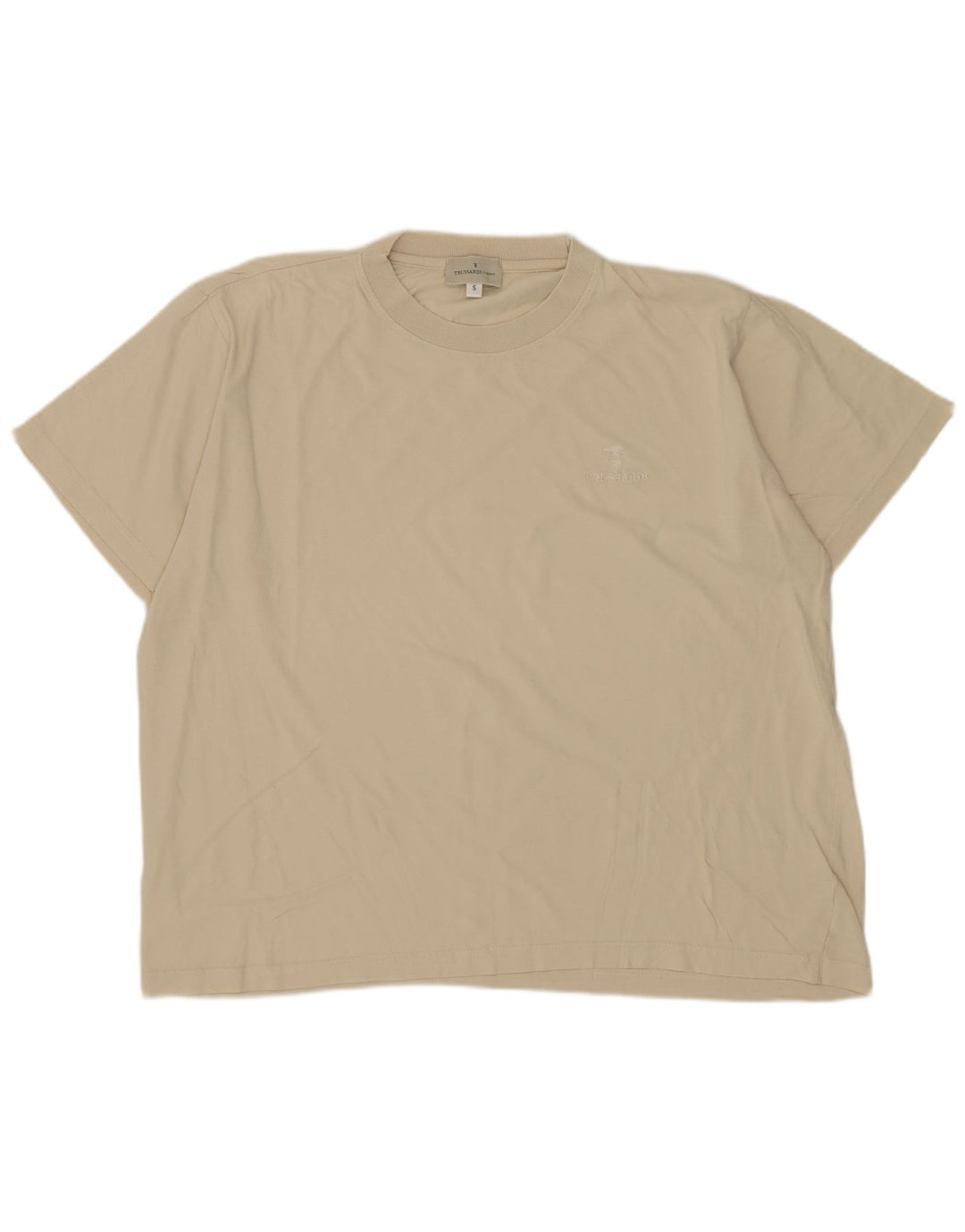 Trussardi Herren T-Shirt Top Small Beige Baumwolle