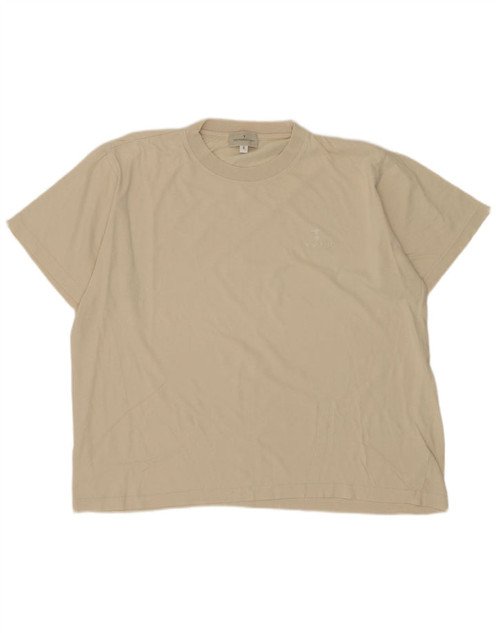Trussardi Herren T-Shirt Top Small Beige Baumwolle