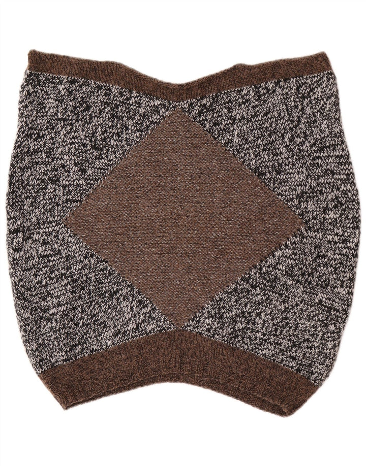 Vintage Damen Kurzarm-Pullover mit Knopfkragen, Größe UK 14, Mittelgrau