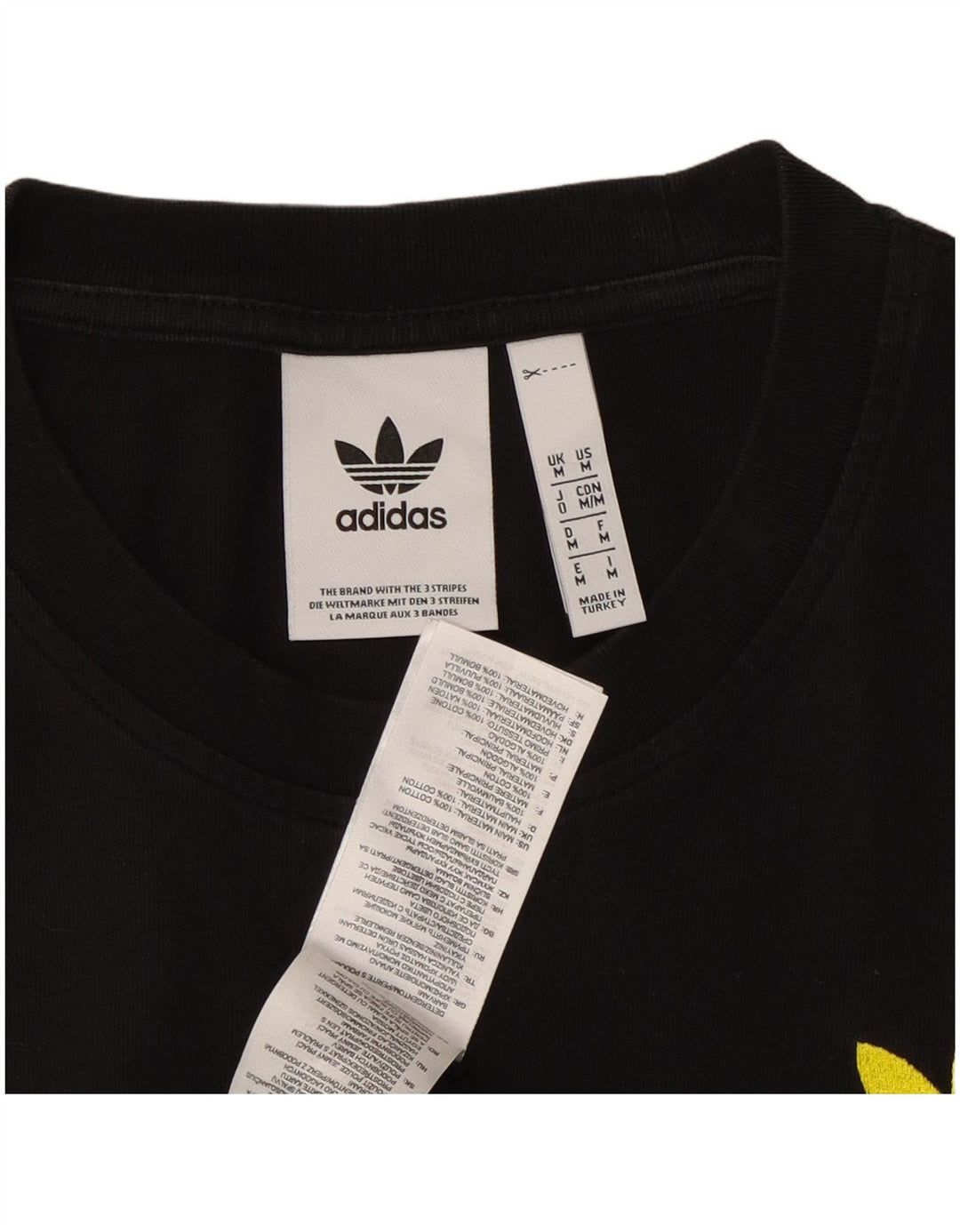 ADIDAS Herren Grafik T-Shirt Top Medium Schwarz Baumwolle