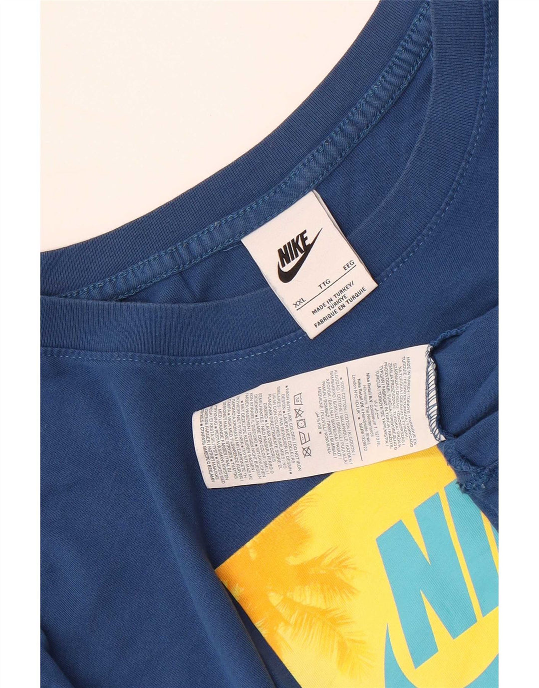 Nike Herren Grafik T-Shirt Top 2XL Blau Baumwolle