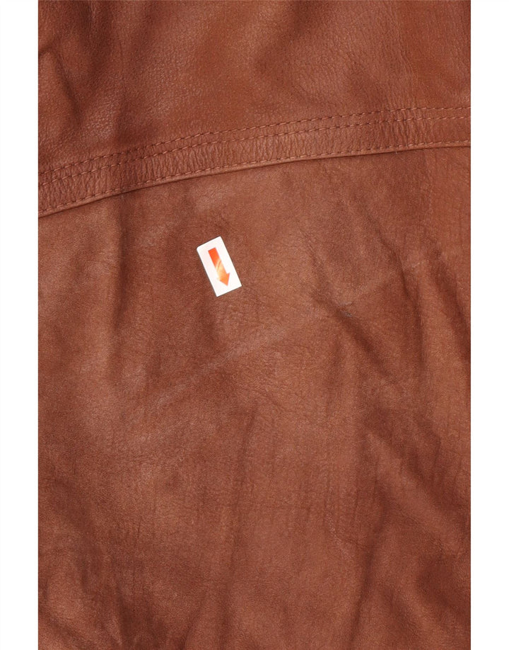 VINTAGE Herren Ledermantel IT 50 Large Braun