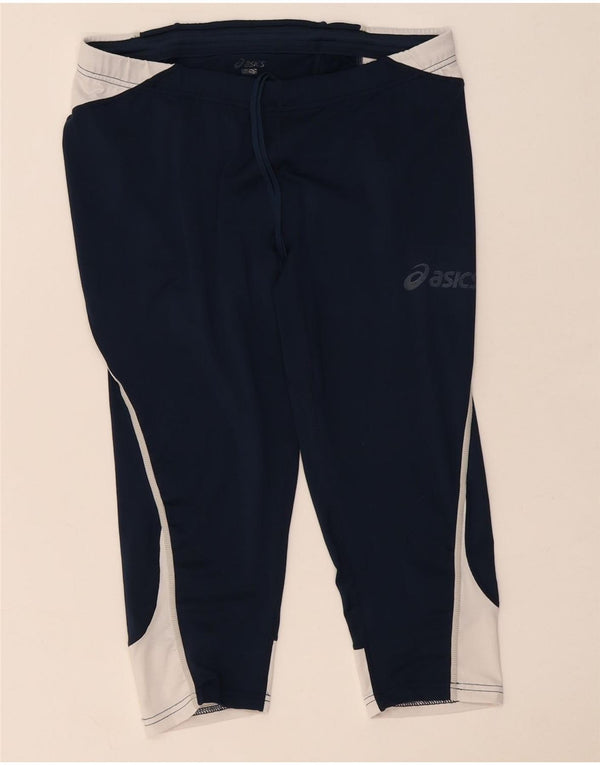 Asics Capri-Leggings für Damen, UK 14, mittleres marineblaues Farbblock-Polyester