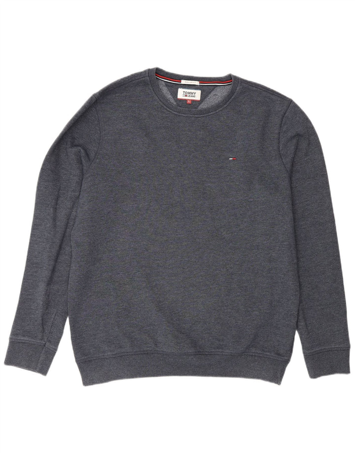 Tommy Hilfiger Herren-Sweatshirt mit normaler Passform, große marineblaue Baumwolle