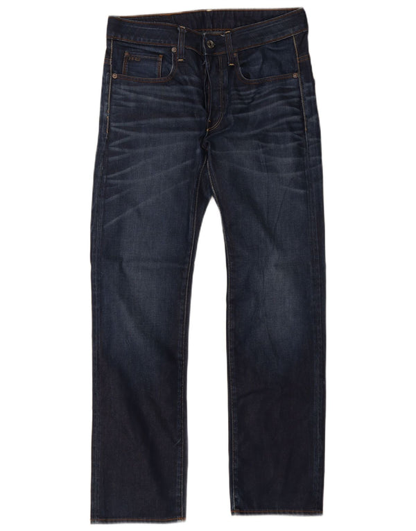 G-Star Herren 3301 Straight Jeans W30 L32 Blaue Baumwolle