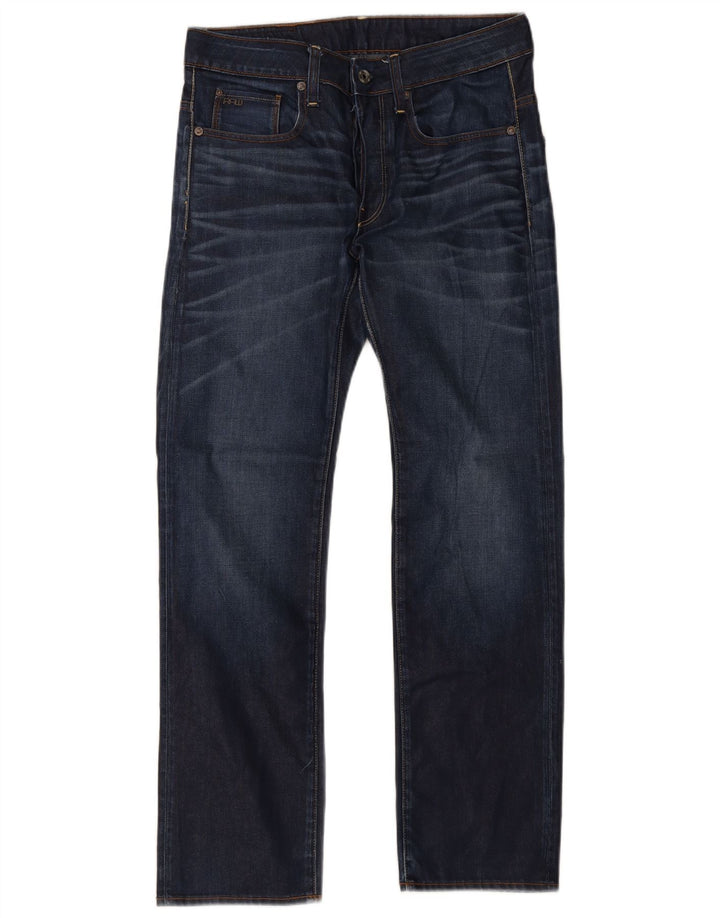 G-Star Herren 3301 Straight Jeans W30 L32 Blaue Baumwolle