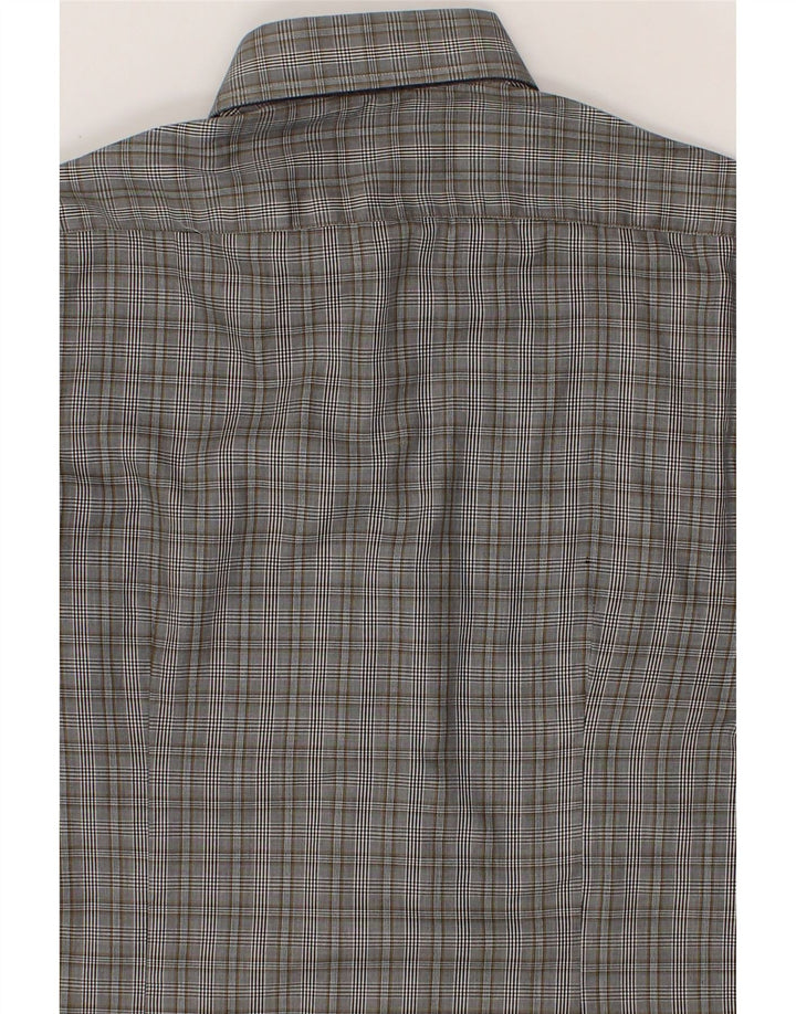 FABIO DEI VELAPAZZA Mens Shirt Medium Grey Check Cotton Vintage Fabio Dei Velapazza and Second-Hand Fabio Dei Velapazza from Messina Hembry 