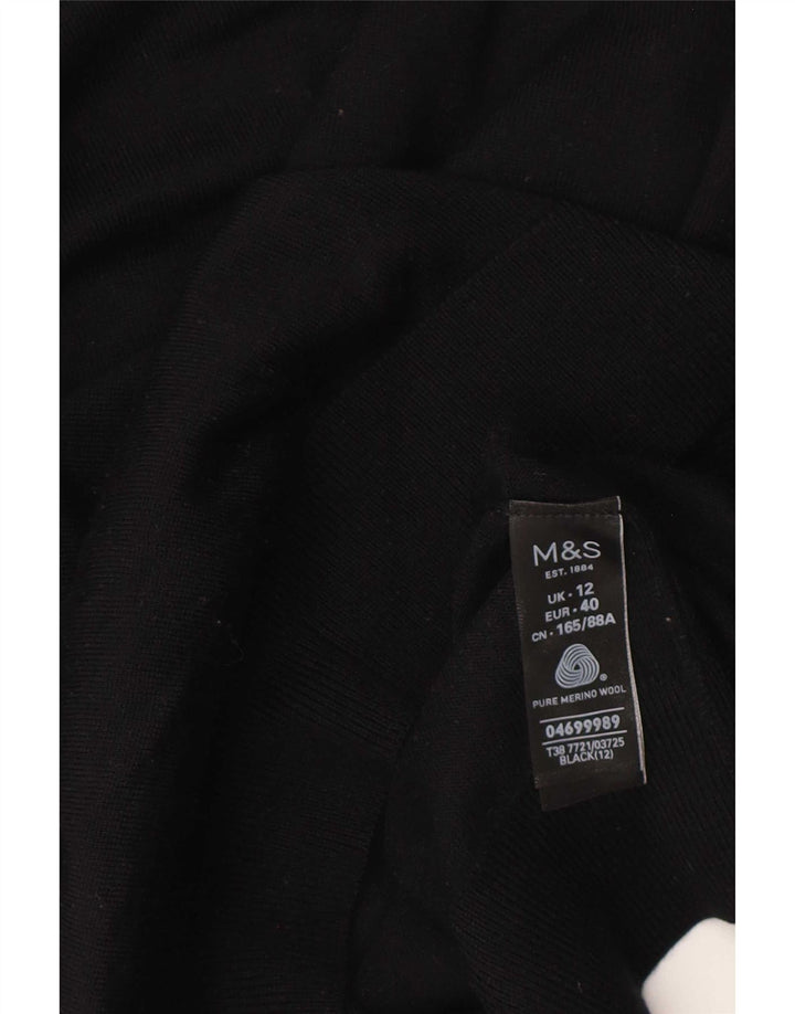 Marks & Spencer Damen-Pullover mit Rundhalsausschnitt, UK 12, mittelschwarze Wolle