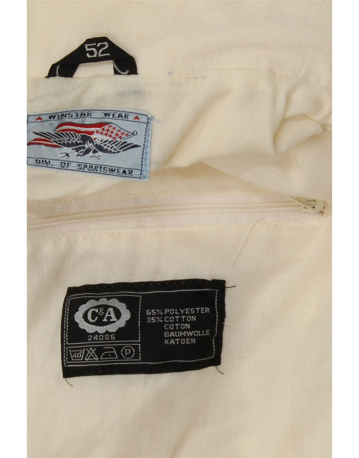 C&A Mens Bomber Jacket IT 52 XL Off White Polyester Vintage C&A and Second-Hand C&A from Messina Hembry 
