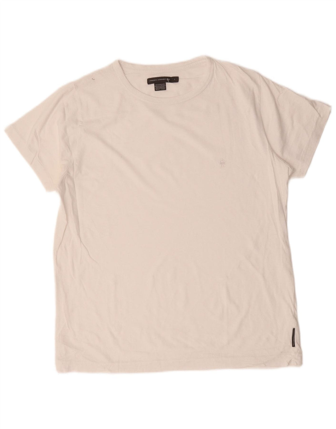 French Connection Herren-T-Shirt-Oberteil, groß, aus weißer Baumwolle
