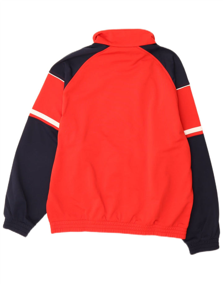 Lotto Herren-Trainingsanzug-Top-Jacke, UK 40/42, großes rotes Farbblock-Polyester
