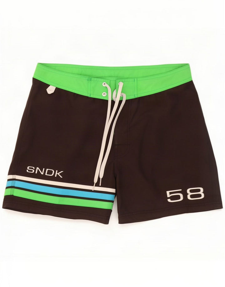 Sundek Herren Badeshorts mit Grafik, Mittelschwarz, Farbblock-Polyester