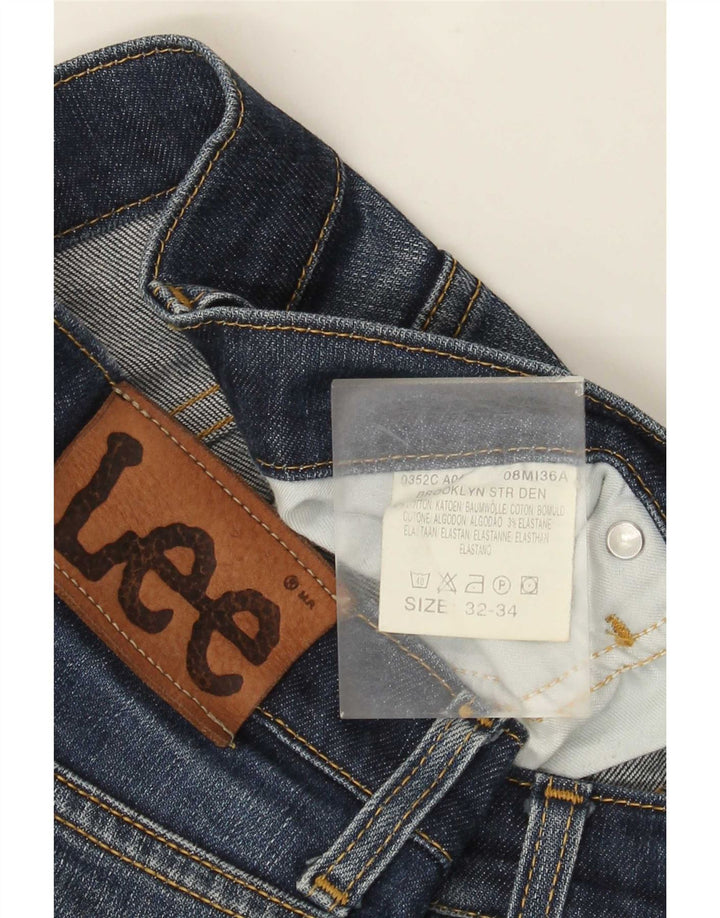 Lee Herren Brooklyn Straight Jeans W32 L30 Blaue Baumwolle