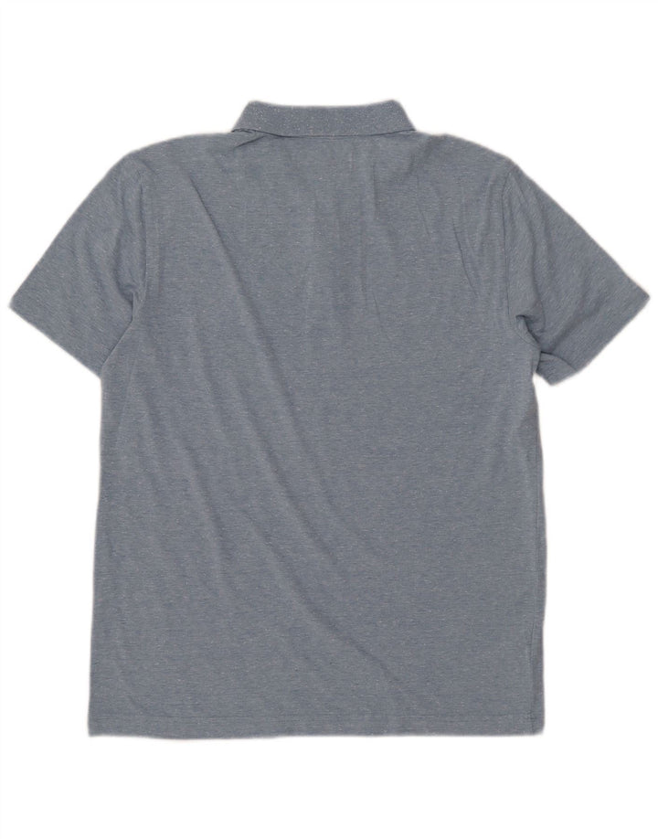 PENGUIN Herren-Poloshirt aus mittelblau gesprenkelter Baumwolle