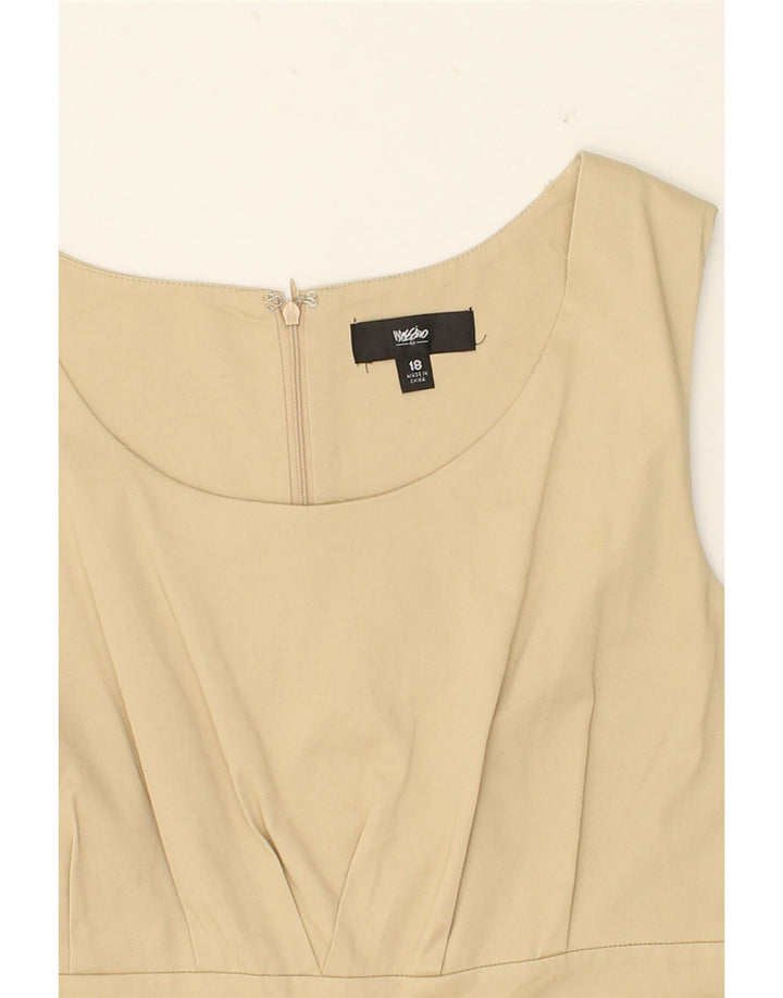 MOSSIMO Womens Sleeveless Shift Dress UK 18 XL Beige Cotton Vintage Mossimo and Second-Hand Mossimo from Messina Hembry 