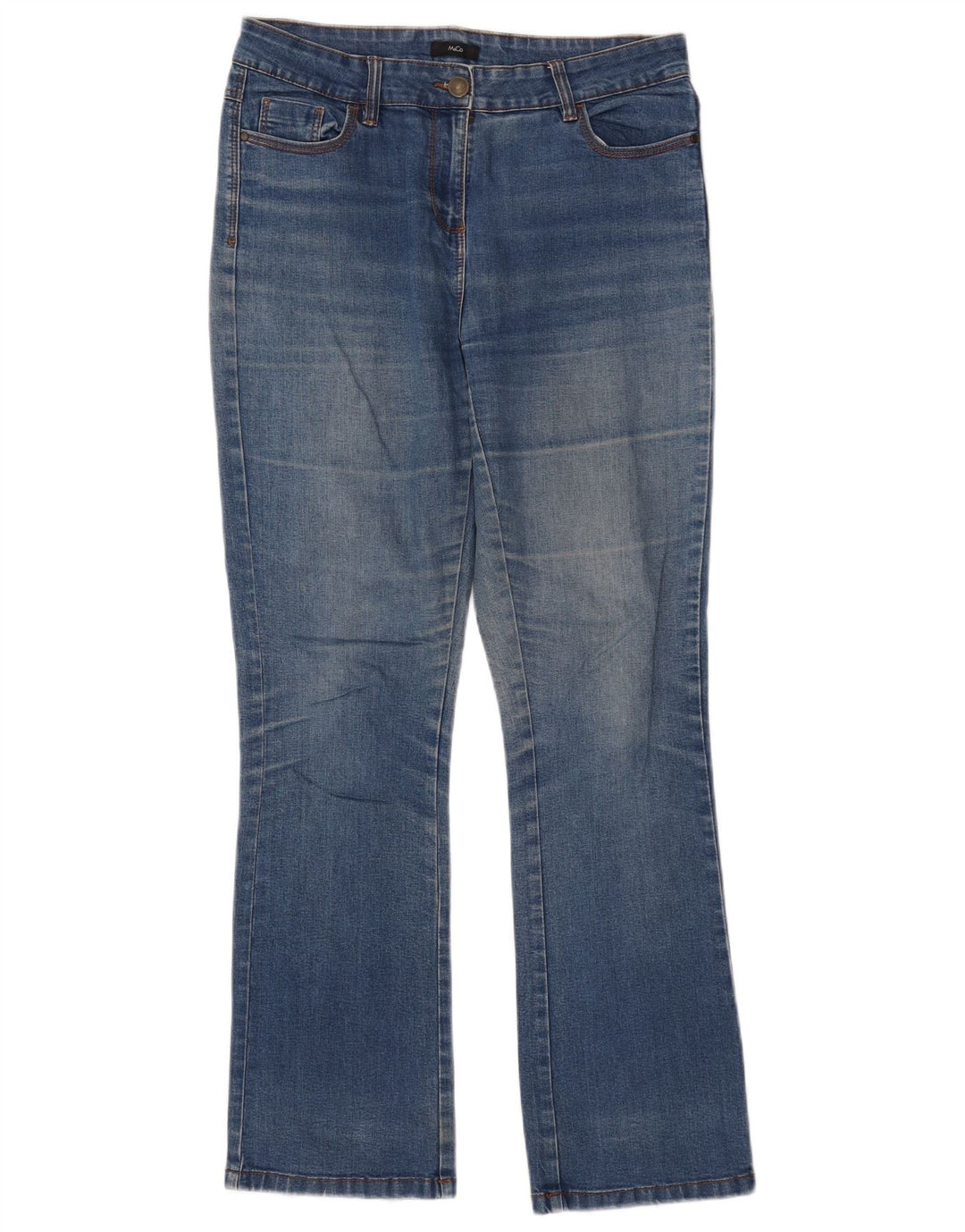M&Co Damen Bootcut Jeans UK 10 Small W32 L31 Blaue Baumwolle