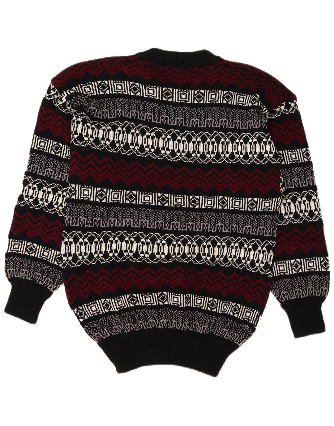 Vintage Herren Pullover mit Rundhalsausschnitt, groß, mehrfarbig, Fair-Isle-Acryl