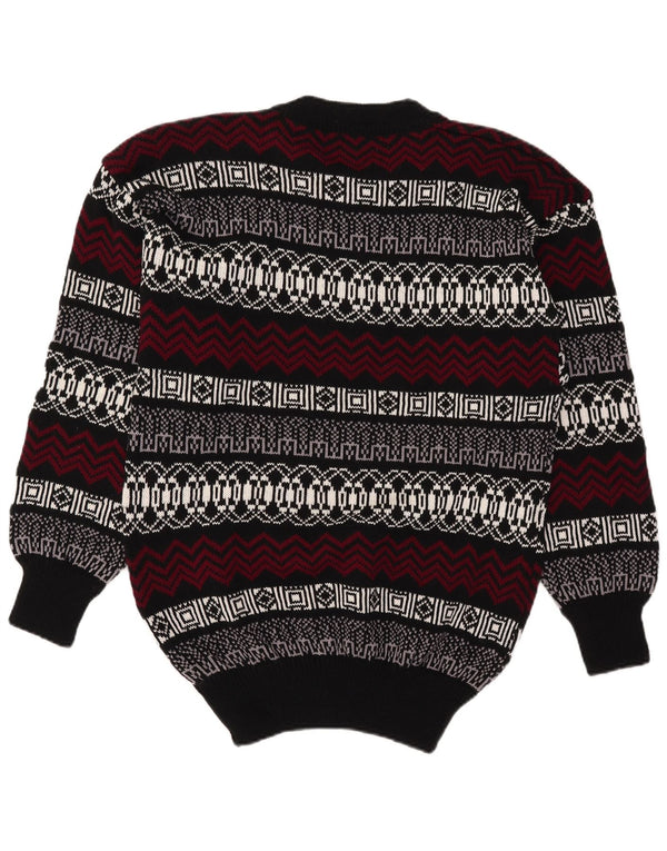 Vintage Herren Pullover mit Rundhalsausschnitt, groß, mehrfarbig, Fair-Isle-Acryl