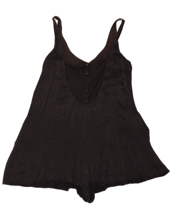 Zara Damen Ärmelloser Playsuit UK 14 Large Schwarz