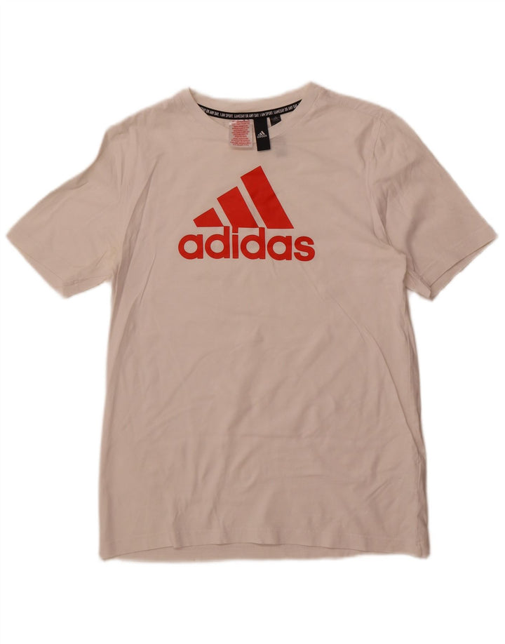 Adidas Jungen T-Shirt mit Grafik, 15–16 Jahre, gebrochenes Weiß