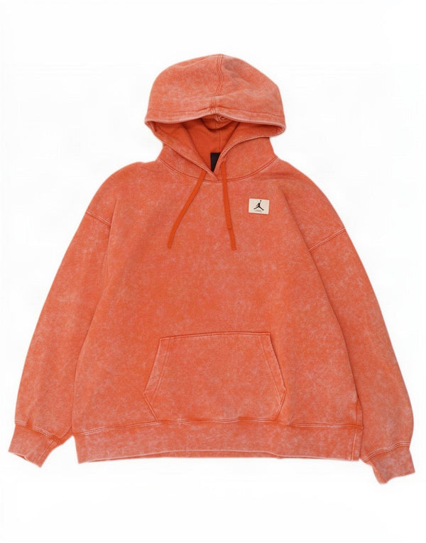 Jordan Herren-Kapuzenpullover in Übergröße, Größe S, orangefarbene Batik-Baumwolle