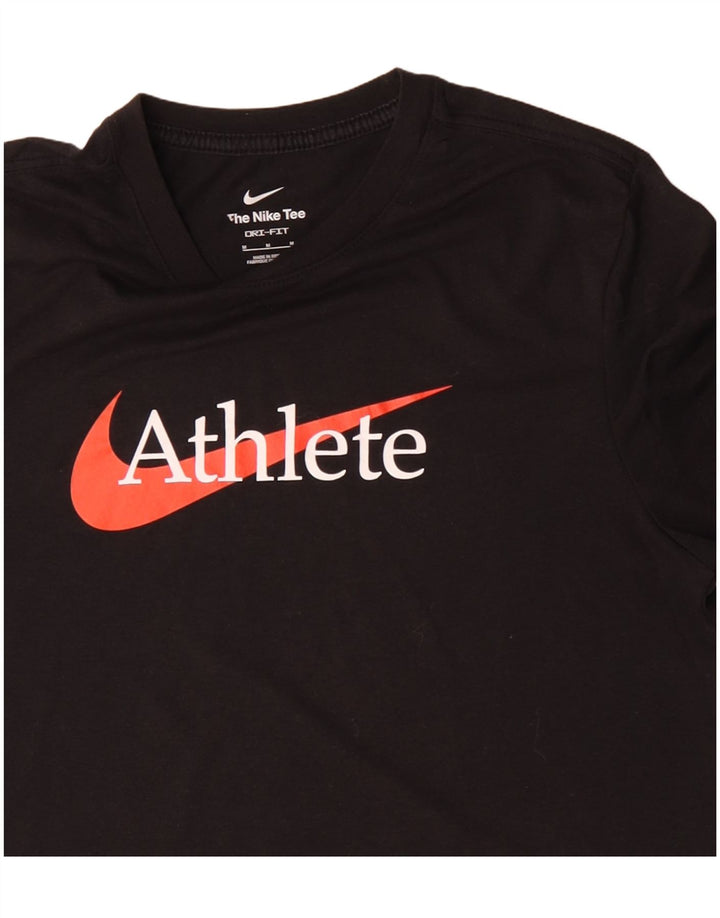 Nike Herren Dri Fit Graphic T-Shirt-Oberteil aus mittelschwarzer Baumwolle