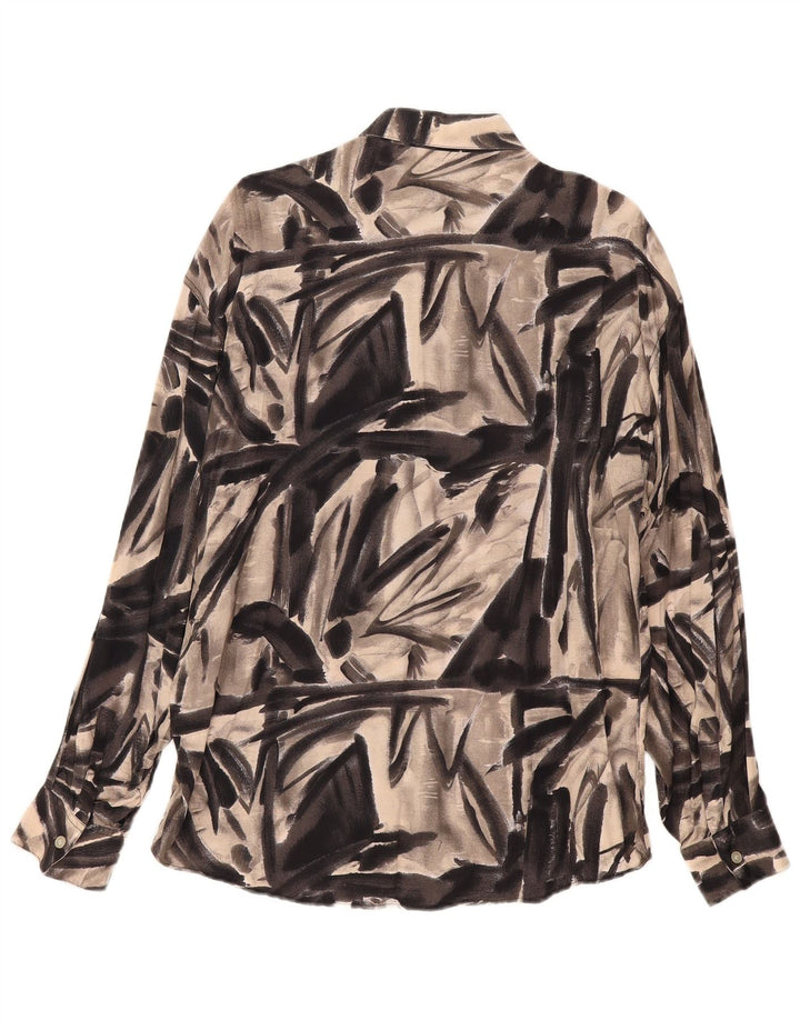 Vintage Herren Hemd mit abstraktem Muster, groß, grau