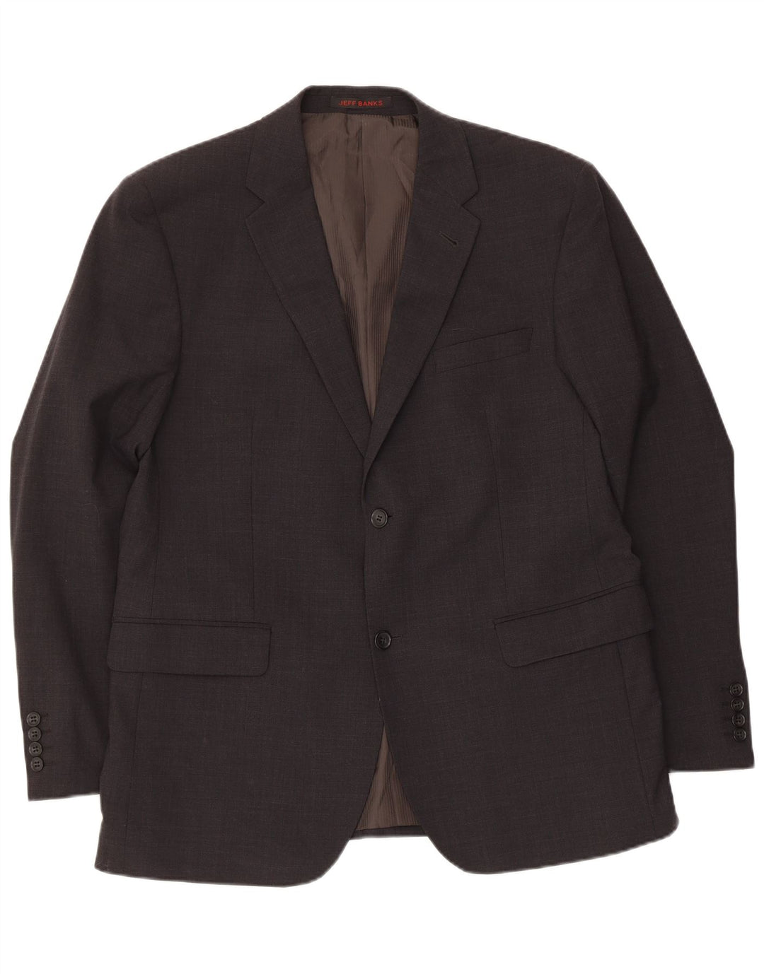 Jeff Banks Herren-Blazer mit 2 Knöpfen, UK 42, XL, graue Wolle