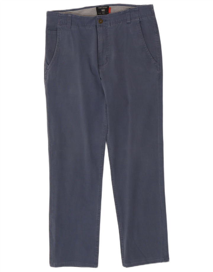 DOCKERS Gerade Chinohose für Herren, W31, L28, blaue Baumwolle