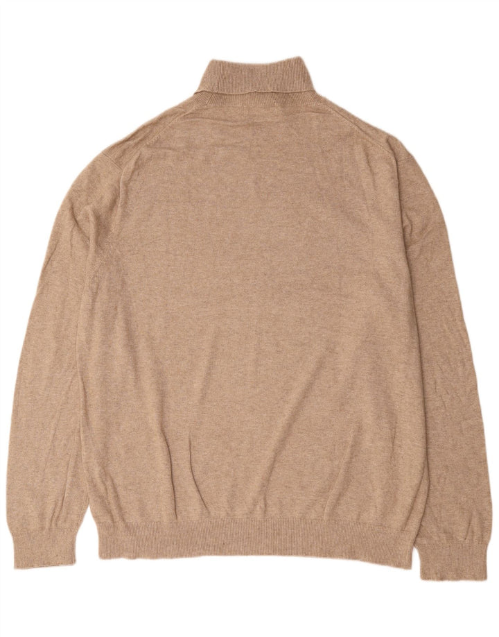 Marks & Spencer Herren Rollkragenpullover XL Beige Viskose