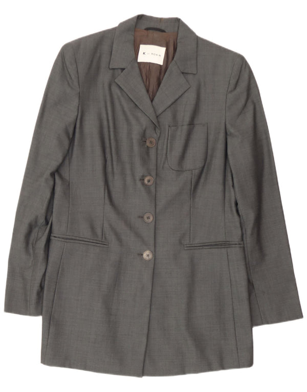 Koan Damen-Blazer mit 4 Knöpfen, IT 44, mittelgraue Schurwolle