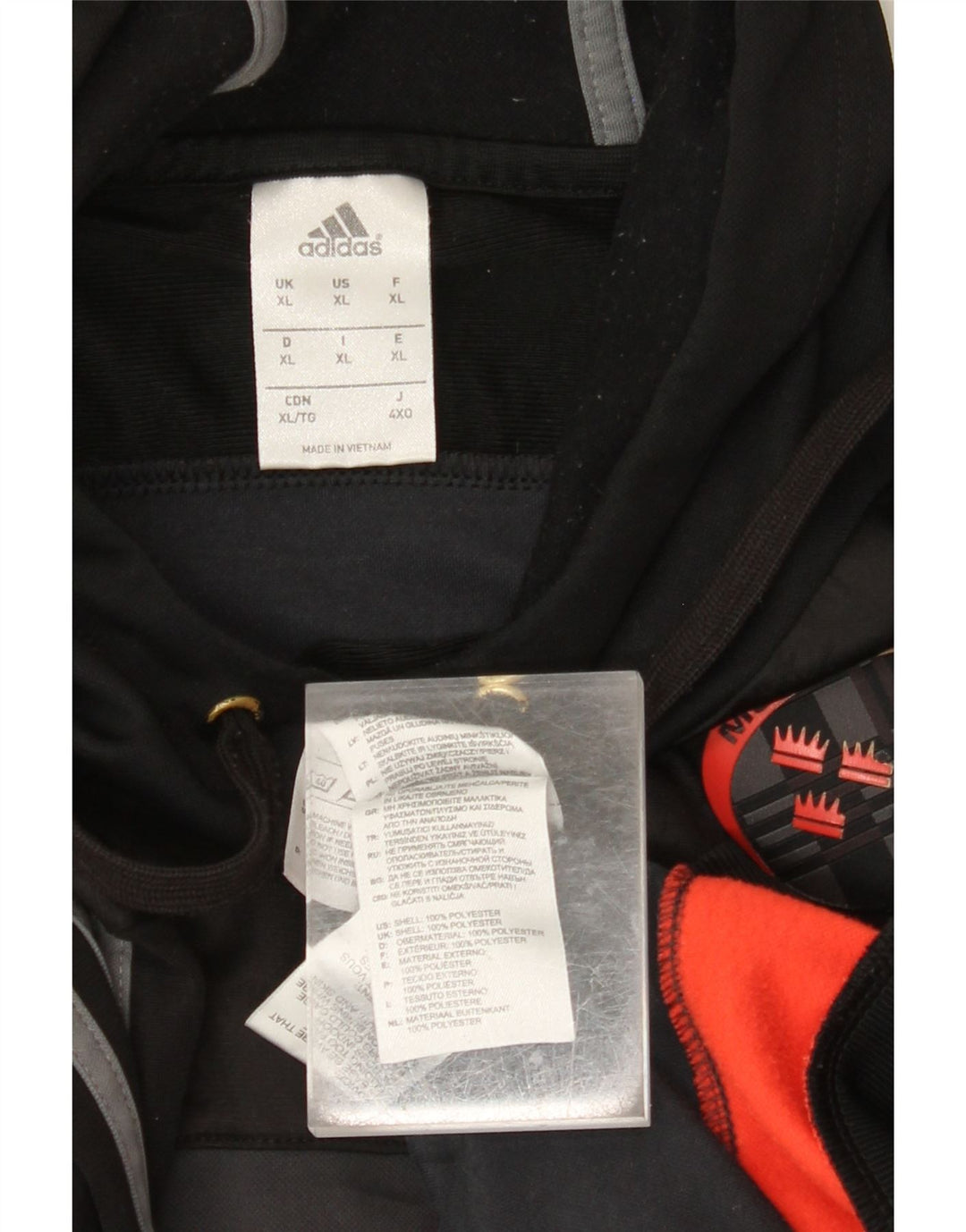 ADIDAS Herren Munster Rugby Hoodie Pullover XL Grau Colourblock Polyester