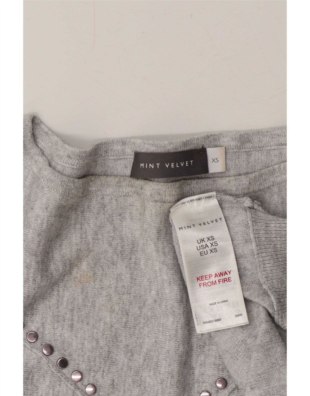 MINT VELVET Damen-Blusenoberteil in Übergröße, Gr. 6, XS, grau meliertes Polyester