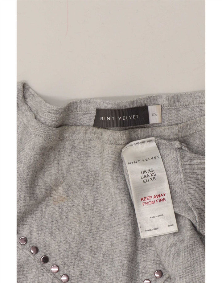 MINT VELVET Damen-Blusenoberteil in Übergröße, Gr. 6, XS, grau meliertes Polyester
