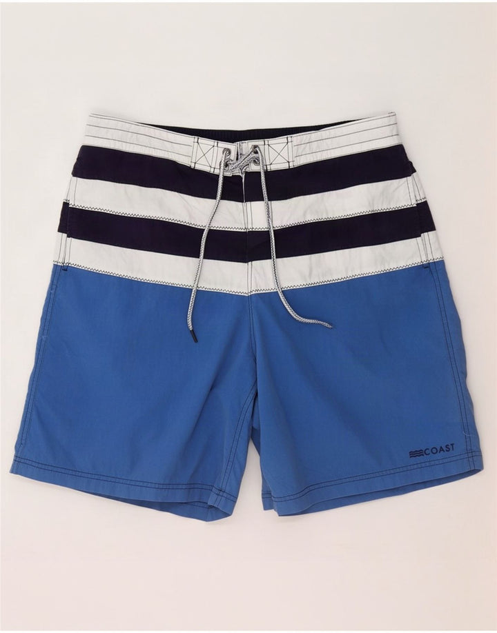 Coast Herren-Badeshorts XL aus blauer Colourblock-Baumwolle