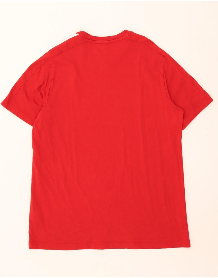 ADIDAS Herren T-Shirt Top Große rote Baumwolle