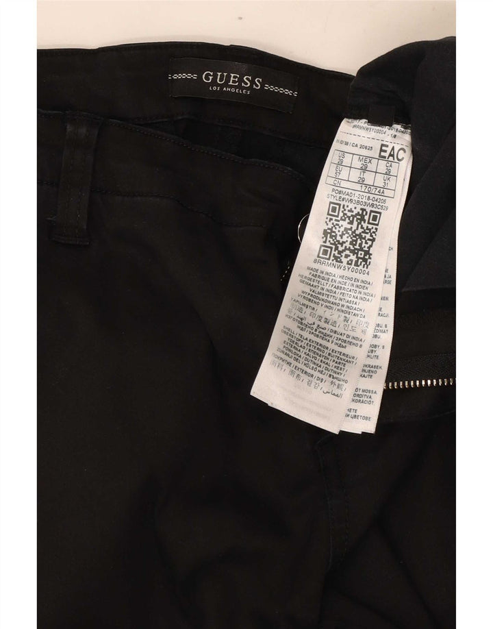 Guess Slim Chino-Hose für Damen, W31, L29, schwarzes Lyocell