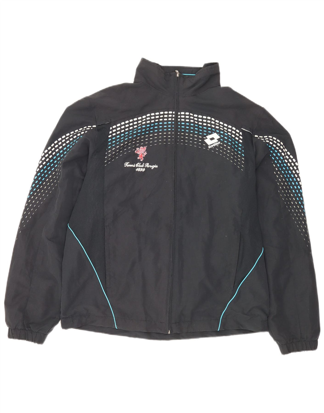LOTTO Herren Tennis Club Perugia Grafik-Trainingsanzug-Oberteil, Jacke, Größe L, Schwarz