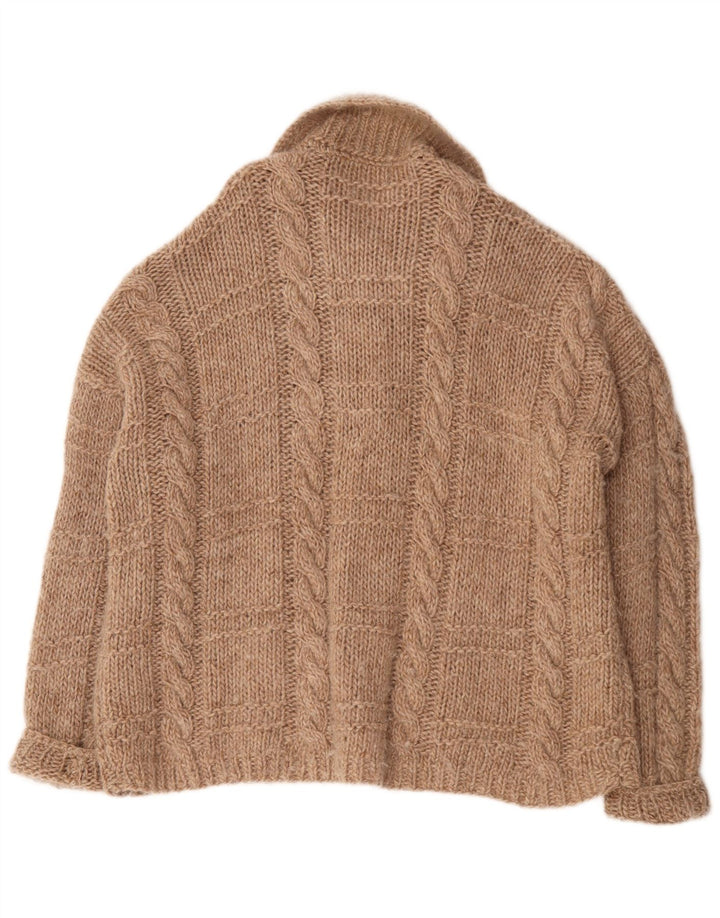 Vintage Damen Oversized Cardigan Pullover UK 20 2XL Braun
