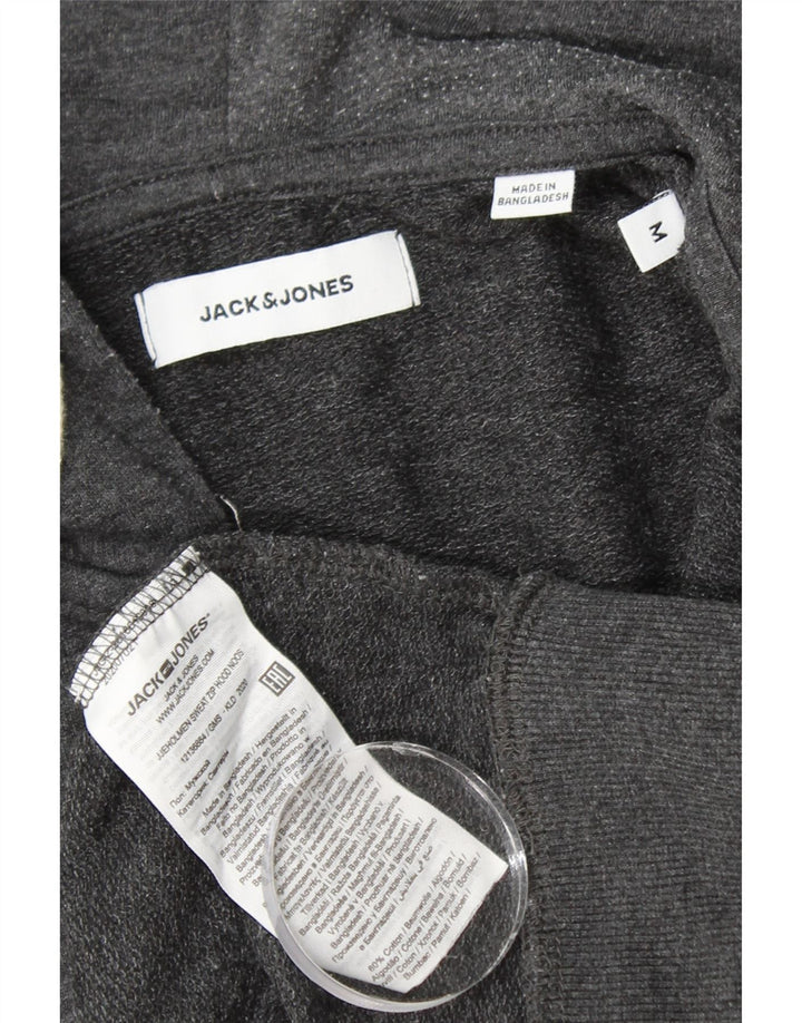 JACK & JONES Herren-Kapuzenpullover mit Reißverschluss, mittelgraue Baumwolle