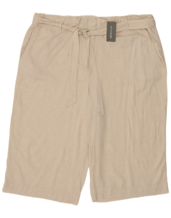 Marks & Spencer Damen Autograph Chinoshorts UK 24 3XL W48 Beige Leinen