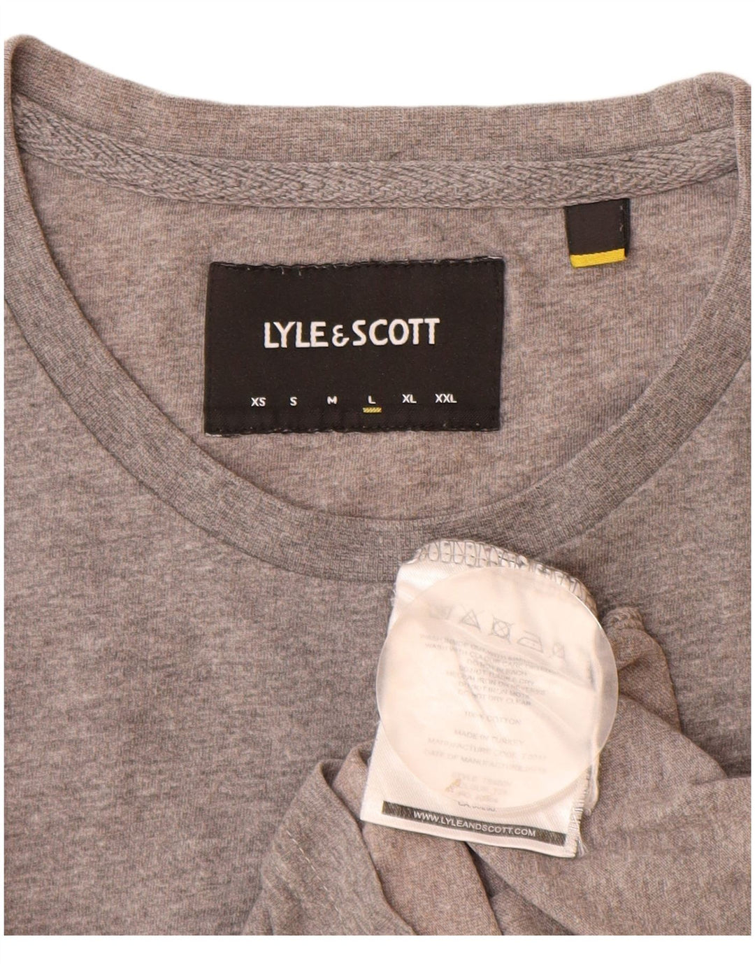 Lyle & Scott Herren T-Shirt Top Large Grau Baumwolle