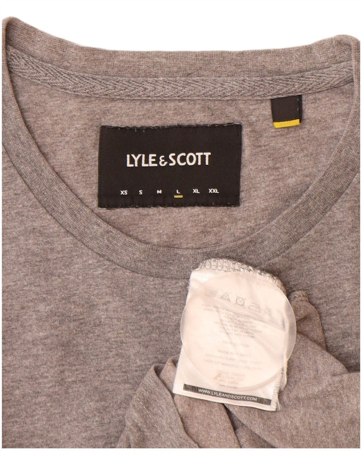 Lyle & Scott Herren T-Shirt Top Large Grau Baumwolle