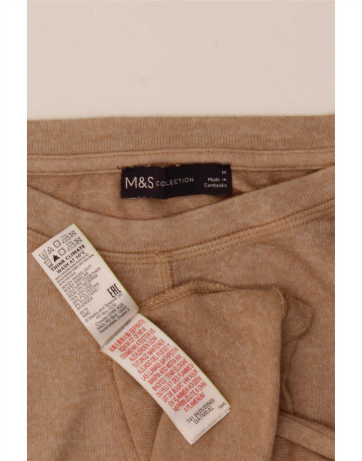 Marks & Spencer Damen T-Shirt Top UK 14 Mittelbeige Viskose