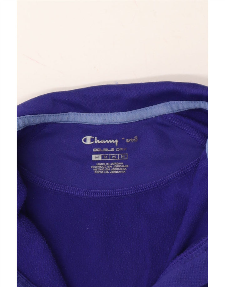 CHAMPION Womens Tracksuit Top Jacket UK 12 Medium Navy Blue Colourblock Vintage Champion and Second-Hand Champion from Messina Hembry 