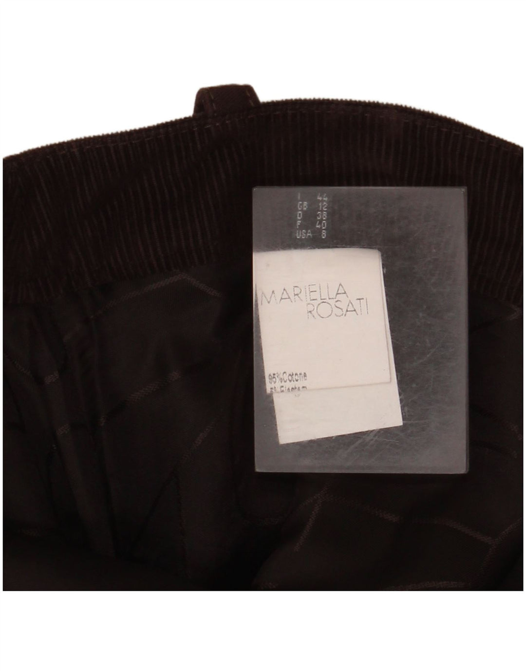 MARIELLA ROSATI Damen Maxi-Cordrock UK 12 Medium W32 Braune Baumwolle