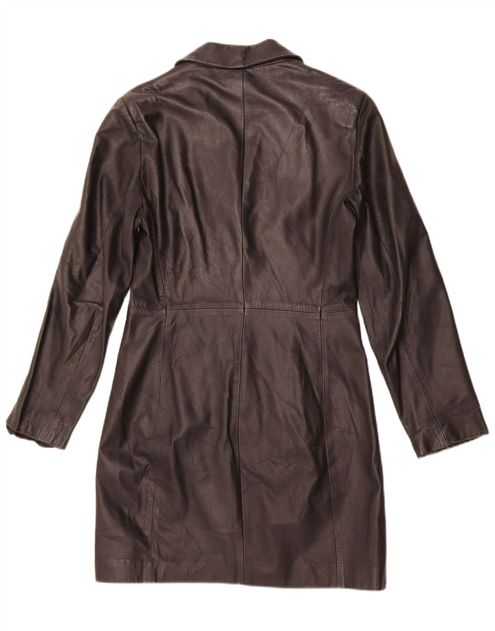 Vintage Damen Ledermantel IT 44 Mittelschwarzes Leder