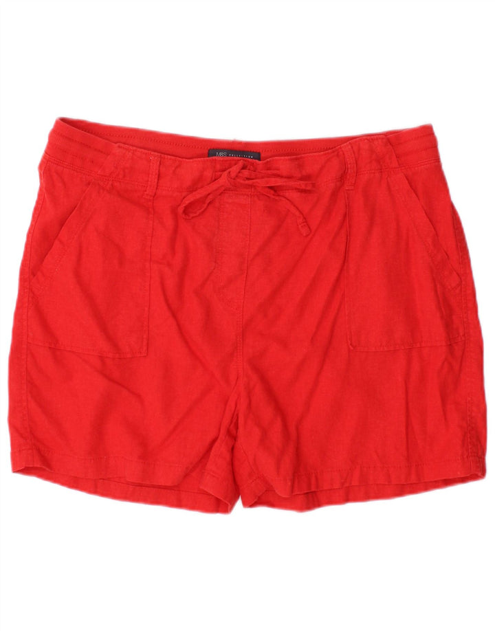 Marks & Spencer Damen Chinoshorts UK 14 Large W36 Rotes Leinen